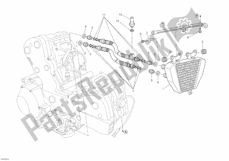 Todas as partes de Radiador De óleo do Ducati Superbike 848 EVO 2013